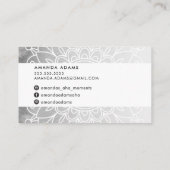 HÜBSCH MONOGRAM Modernes boho mandala Muster schwa Visitenkarte (Rückseite)