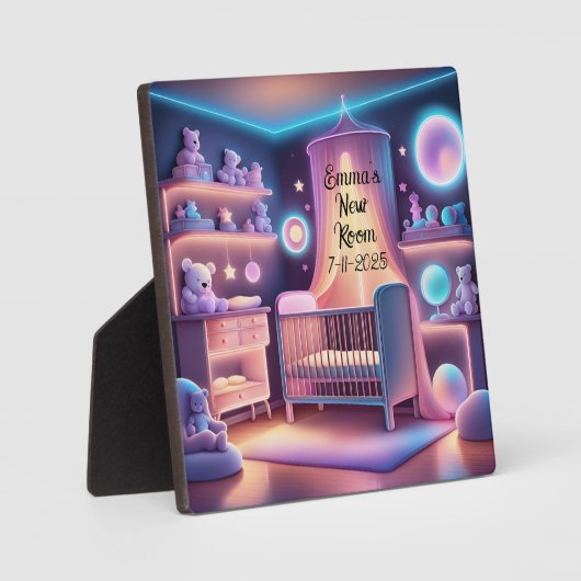 Hübsch Neon Baby's Name New Kinderzimmer Room Fotoplatte (Vorderseite)
