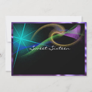 Hübsch Neon, Northern Lights, 16 . Geburtstag, Einladung