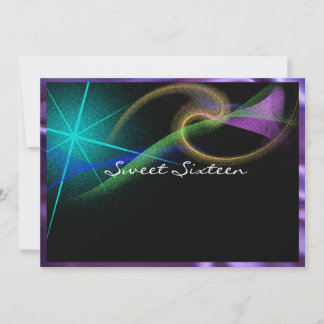 Hübsch Neon, Northern Lights, 16 . Geburtstag, Einladung