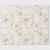 Hübsch neutrale Creme Pink Floral Geschenkpapier (Flach)
