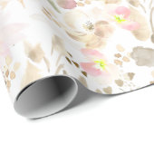 Hübsch neutrale Creme Pink Floral Geschenkpapier (Rolleneckpunkt)