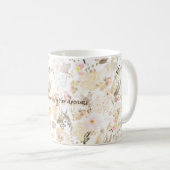 Hübsch neutrale Creme Pink Floral Kaffeetasse (VorderseiteRechts)