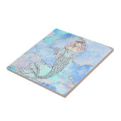 Hübsch Ocean Mermaid Blue Silver Glitzer Design Fliese (Seite)