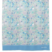 Hübsch Ocean Seashell Muster mit dem Namen Blue Duschvorhang (Vorderseite)