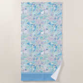 Hübsch Ocean Seashell Muster mit dem Namen Blue Strandtuch (Vorderseite)