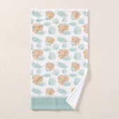 Hübsch Ocean Seashell Muster mit Namen Badhandtuch Set (Handtuch)