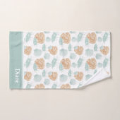 Hübsch Ocean Seashell Muster mit Namen Badhandtuch Set (Handtuch)