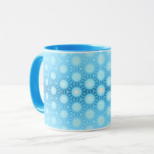 Hübsch Ombre Blau und Peach Geometric Tasse (Vorderseite Links)