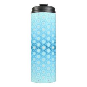Hübsch Ombre Blau und Peach Geometric Thermosbecher