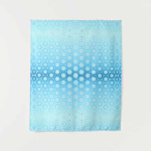 Hübsch Ombre Blau und Peach Geometric Wandteppich (Vorderseite)