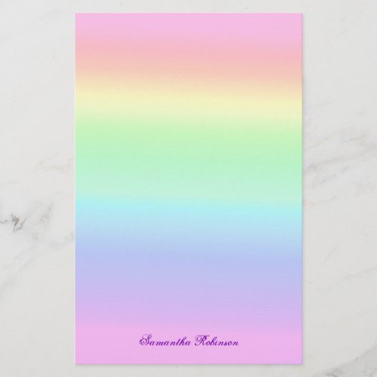 Hübsch Ombre Pastel Rainbow Briefpapier (Vorderseite)
