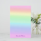 Hübsch Ombre Pastel Rainbow Briefpapier (Stehend Vorderseite)