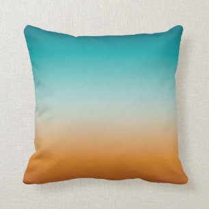 Hübsch Ombre Sunny Orange & Aquamarin Blue Gradie Kissen