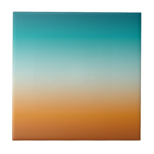 Hübsch Ombre Sunny Orange & Aquamarin Blue Gradien Fliese