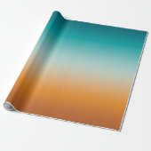 Hübsch Ombre Sunny Orange & Aquamarin Blue Gradien Geschenkpapier (Ungerollt)