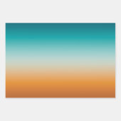 Hübsch Ombre Sunny Orange & Aquamarin Blue Gradien Geschenkpapier Set (Vorderseite)