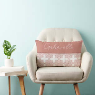 Hübsch Orange Coral Name Mandala Lendenkissen