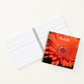 Hübsch Orange Daisy Blume Foto Name Notizblock (Innenseite)