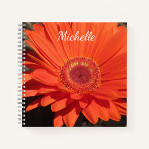 Hübsch Orange Daisy Blume Foto Name Notizblock