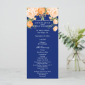 Hübsch Orange Floral on Navy Blue - Programm (Stehend Vorderseite)