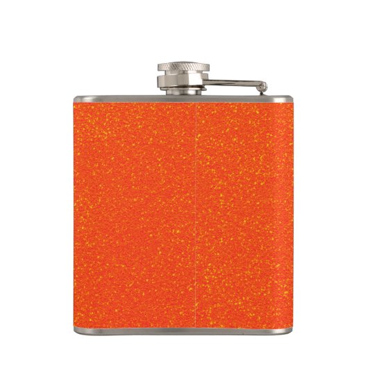 Hübsch Orange Funkelnd Mass Flachmann (Rückseite)