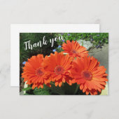Hübsch Orange Gerbera Daisy Foto Handwriting Tha Dankeskarte (Vorne/Hinten)
