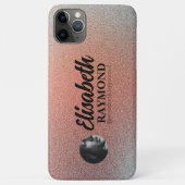 Hübsch Orange Glitzer Foto und Name Case-Mate iPhone Hülle (Rückseite)