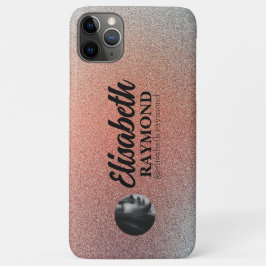 Hübsch Orange Glitzer Foto und Name Case-Mate iPhone Hülle