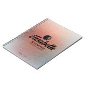 Hübsch Orange Glitzer Foto und Name Notizblock (Linke Seite)