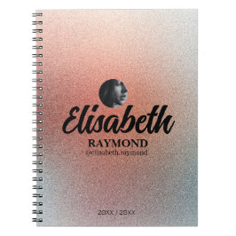 Hübsch Orange Glitzer Foto und Name Notizblock