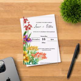 Hübsch Orange Lila Wildblumen Blumenzehen Acryleinladungen