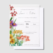 Hübsch Orange Lila Wildblumen Blumenzehen Pergament Einladungen (Versetzt)