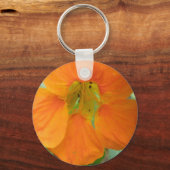 Hübsch Orange Nasturtium Blume Schlüsselanhänger (Vorderseite)
