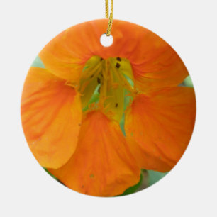 Hübsch Orange Nasturtium Custom Geburtstag Keramikornament