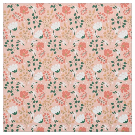Hübsch Orange Pink Floral Stoff (Muster)