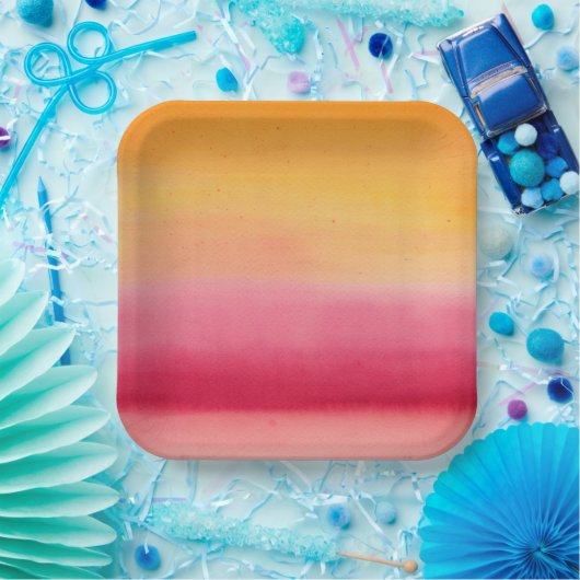 Hübsch Orange Rosa Farbe Pappteller (Party)