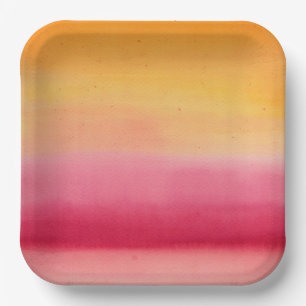 Hübsch Orange Rosa Farbe Pappteller