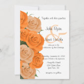 Hübsch Orange Rose Blume Hochzeit Einladungen (Vorderseite)