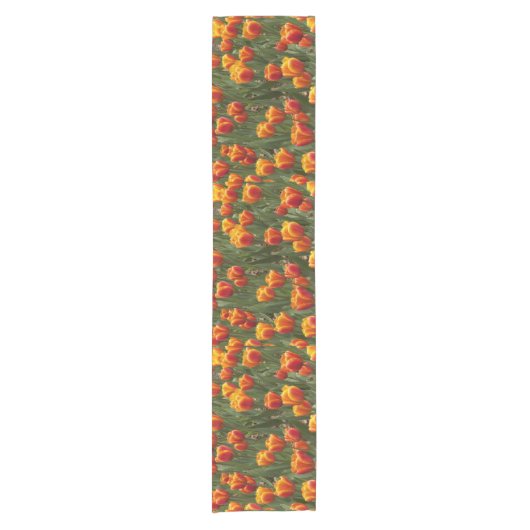 Hübsch Orange Tulips Floral Kurzer Tischläufer (Vorderseite)