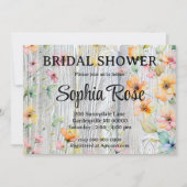 Hübsch orange Wildblume rustikales Brautparty Einladung (Vorderseite)