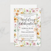 Hübsch Orangefarbene Wildblumen Hochzeit Einladung (Vorne/Hinten)