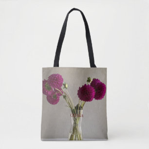 Hübsch Original Dahlia Foto +Individuelle Name Tasche