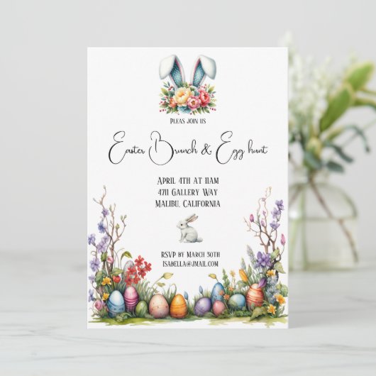 Hübsch Osterfeier Einladung (Stehend Vorderseite)