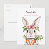 Hübsch Osterhase mit Karotten Postkarte (Vorne/Hinten)