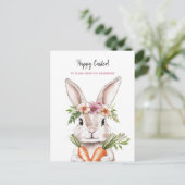 Hübsch Osterhase mit Karotten Postkarte (Stehend Vorderseite)