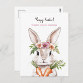 Hübsch Osterhase mit Karotten Postkarte (Vorne/Hinten)