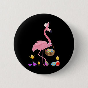Hübsch Ostern Flamingo mit Ostern Korb Ostern Button
