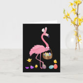Hübsch Ostern Flamingo mit Ostern Korb Ostern Karte (Gelbe Blume)