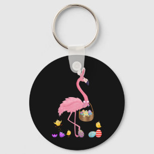 Hübsch Ostern Flamingo mit Ostern Korb Ostern Schlüsselanhänger